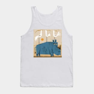 Rhino with three birds Tank Top